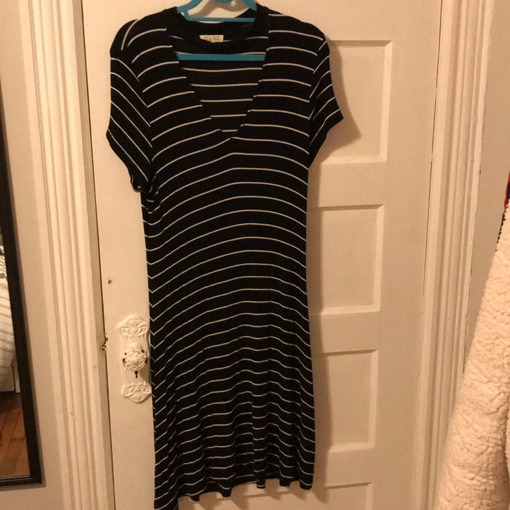 AEO Black & white striped dress XL!!